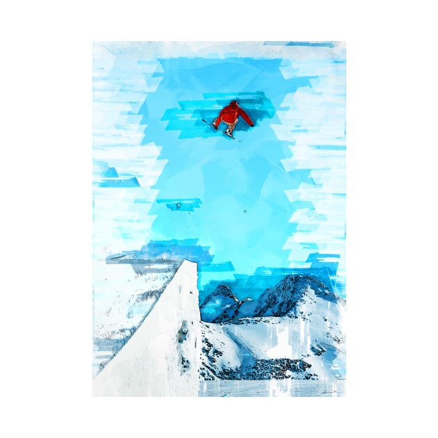 Snowboarder In The Air. For snowboarding lovers. by ColortrixArt