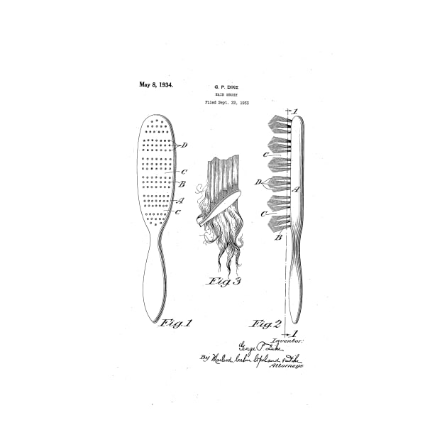 Comb Brush Design patent drawing by skstring