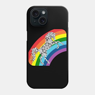 Unicorn climbing the rainbow Phone Case