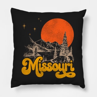 Vintage State of Missouri Mid Century Distressed Aesthetic Pillow