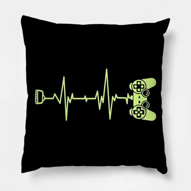 Gamer Heartbeat Pillow by Dailygrind