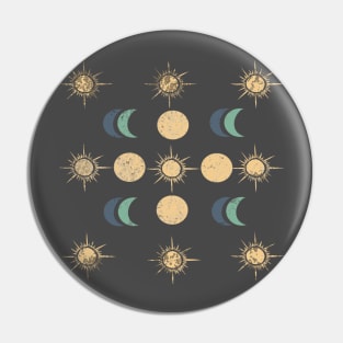 Sun and Moon Bohemian Pin