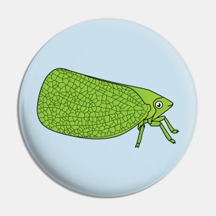 Cute green leaf hopper insect cartoon illustration Pin