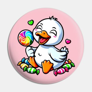 Endearing Duck with Candies Pin