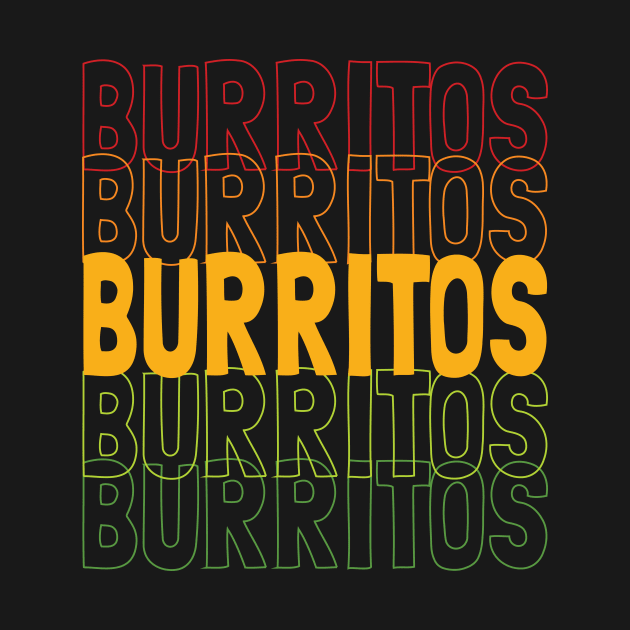 Burritos Repeating Text—Multicolor Text by Rocky Ro Designs