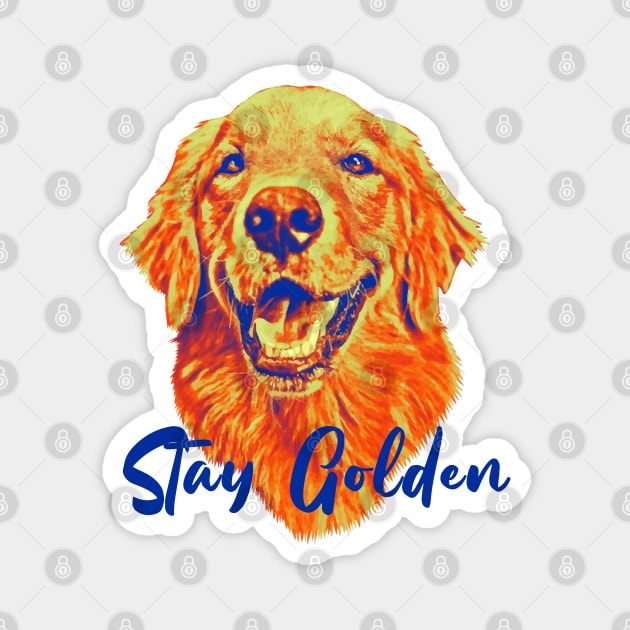 Golden Retriever - Stay Golden Magnet by deelirius8