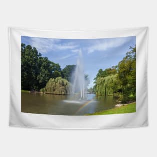 Germany; Europe; Lower Saxony; Delmenhorst; Park; park area; graft; rainbow; Fountain; water fountain Tapestry