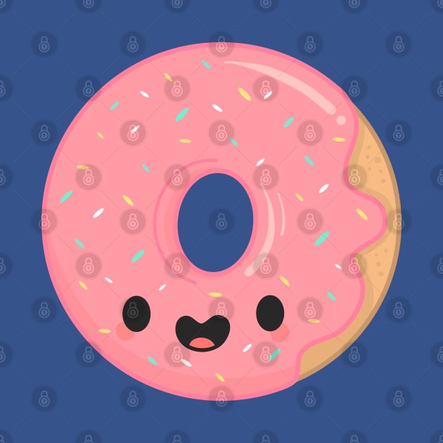 Cute Pink Kawaii Donut by Neverworldian