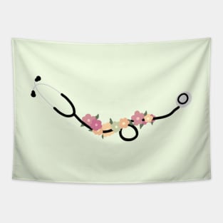 Stethoscope with Flowers Tapestry