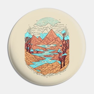 Geometric landscape Pin