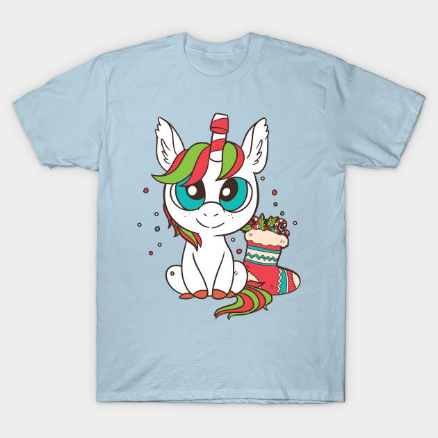 Disover Cute Unicorn waiting for xmas christmas - Xmas Unicorn - T-Shirt