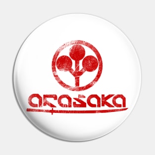 Arasaka Logo distressed red with sword Pin