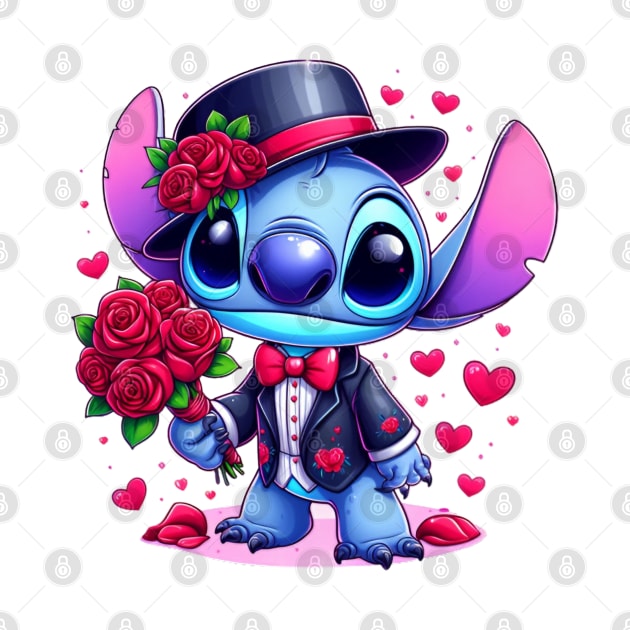 Valentines Day Stitch, Stitch Love by BukovskyART