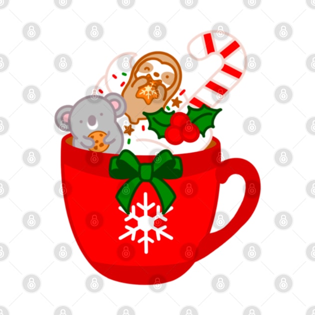 Cute Christmas Hot Chocolate Mug by theslothinme