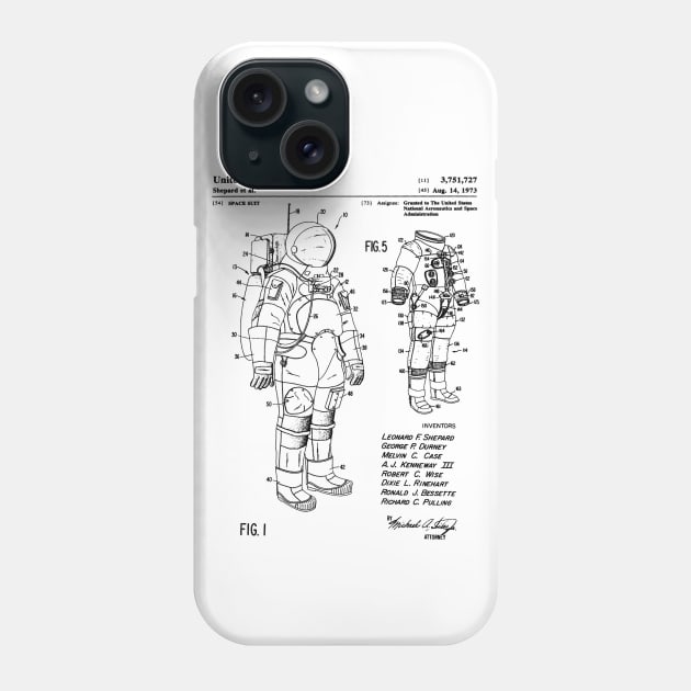 Space Suit Patent Phone Case by Luve