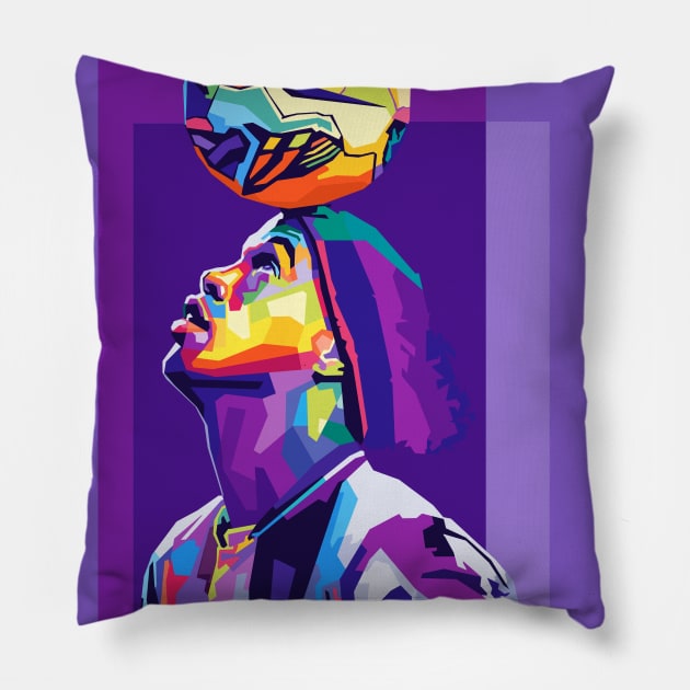 Ronaldinho Pop Art Pillow by Zet Art