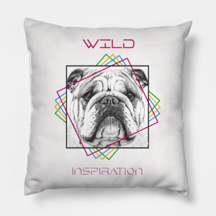 English Bulldog Dog Wild Nature Animal Illustration Art Drawing Pillow