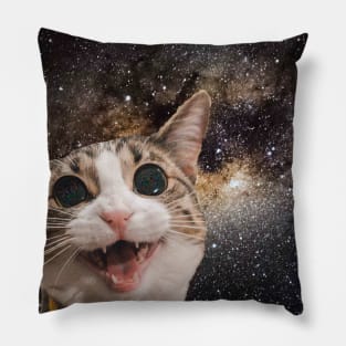 Cute Astro Space Cat In Universe Pillow