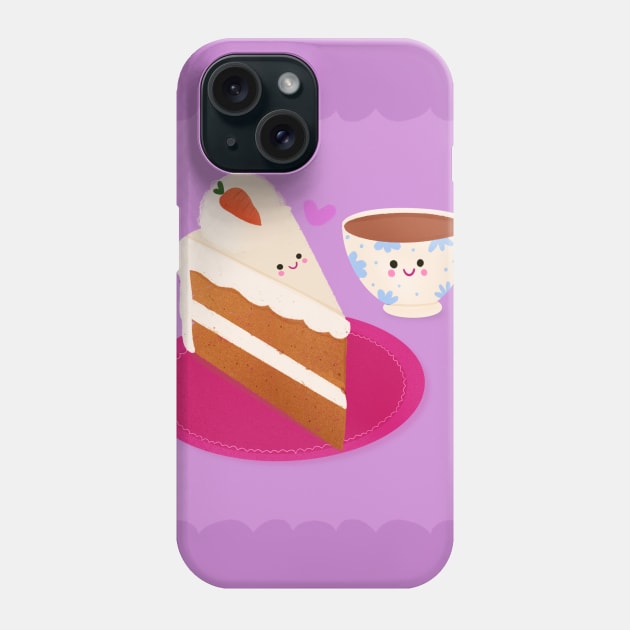 Carrot cake and coffee cute illustration dessert Phone Case by Matisse Studio