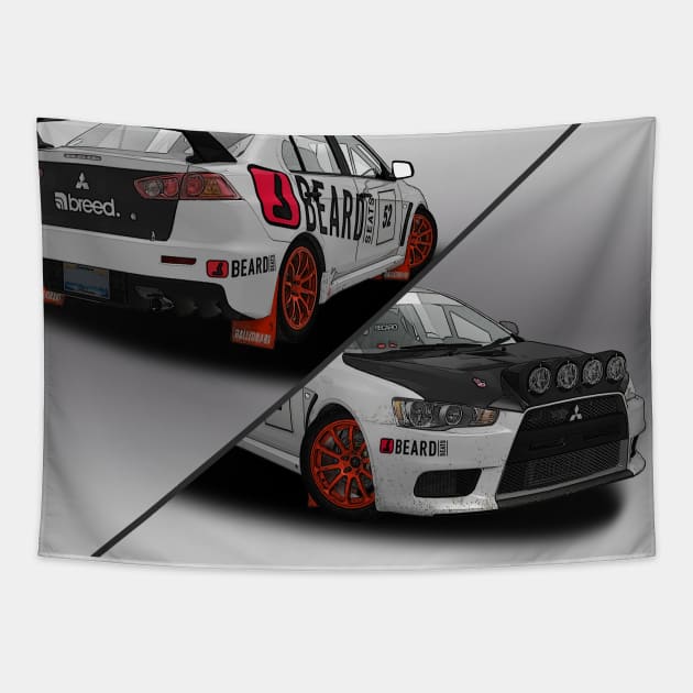 Mitsubishi evo X R4 Dirt 4 Tapestry by PjesusArt