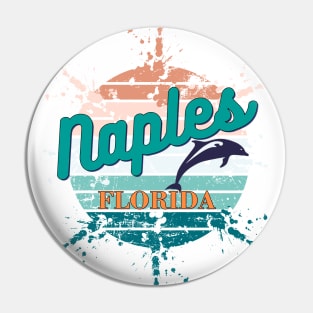 Naples Florida Exploding Retro Vintage Sunset Pin