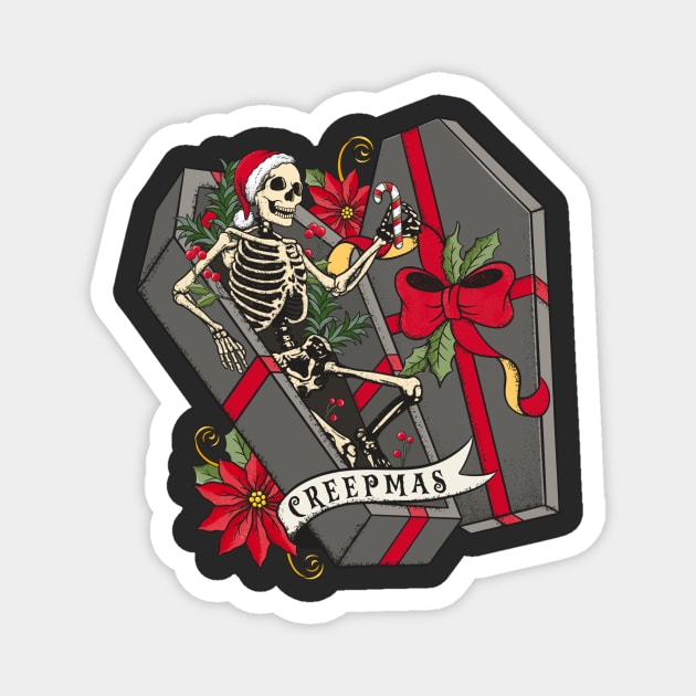 Creepmas Skeleton Christmas Magnet by Nessanya