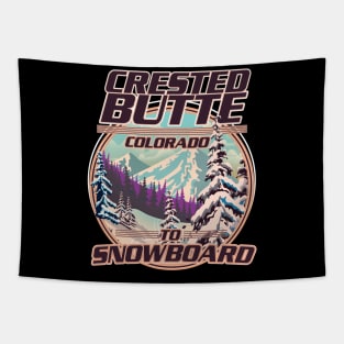 Crested butte Colorado Snowboarding logo Tapestry
