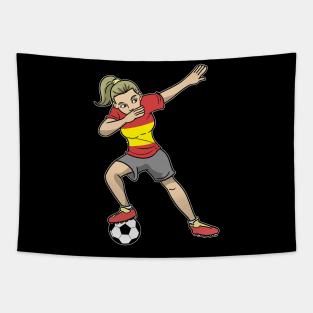 Soccer Spain Soccer Player Girls Tapestry