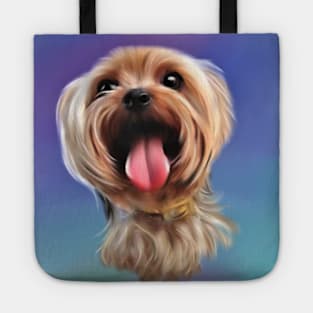 Yorkshire Terrier Puppy Dog Digital Oil Painting Tote