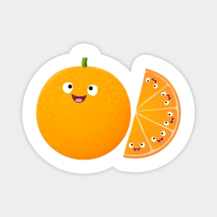 Cute happy orange citrus fruit cartoon Magnet