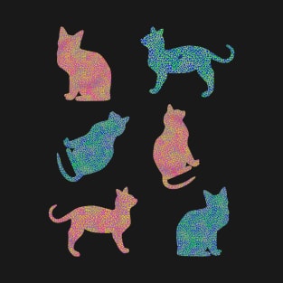 Six Pack of Cats in Leopard Print T-Shirt