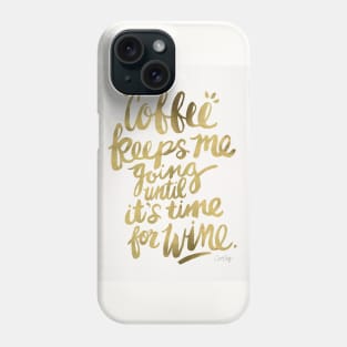 Gold Coffee and Wine Phone Case