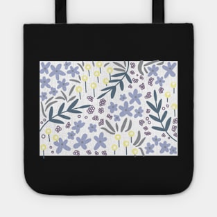 Blue Floral Pattern Tote