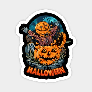 Scary Halloween Pumpkin Design Magnet