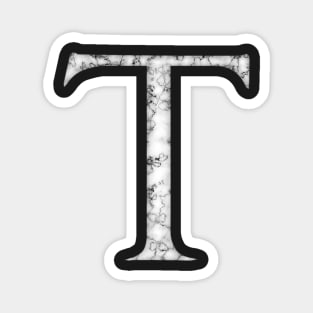 T in Roman White Marble Latin Alphabet Letter Sticker Magnet