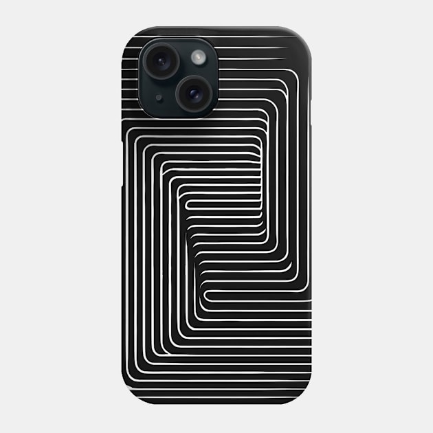 Not Perfect Visuals | Minimalist White Lines  | Optical Illusion Phone Case by Jumitu-Art