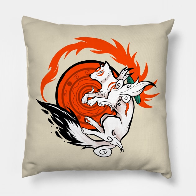 White Wolf Goddess Pillow by TechraNova