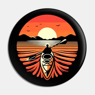 Kayaking Sunset Pin