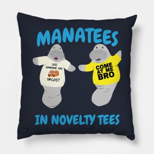 Manatees Wearing Novelty T Shirts Pillow
