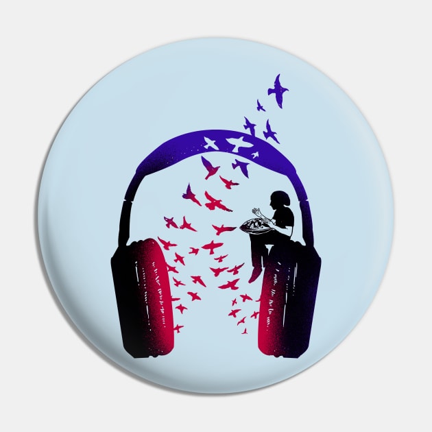 Headphone Music Hang Drum Pin by barmalisiRTB