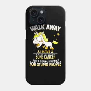 funny bone cancer grumpy unicorn warrior Phone Case