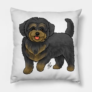 Dog - Maltipoo - Black and Tan Pillow