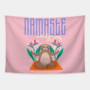 cute sloth Namaste yoga Tapestry