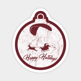 Happy Holidays - Paragliding Santa - Ornament Magnet