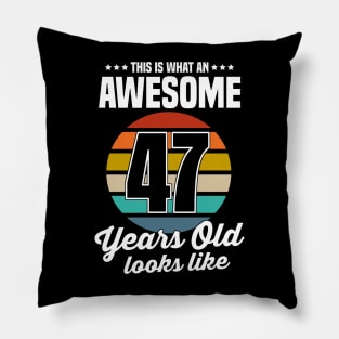 Vintage This Is What An Awesome 47 Years Old Looks Like Pillow