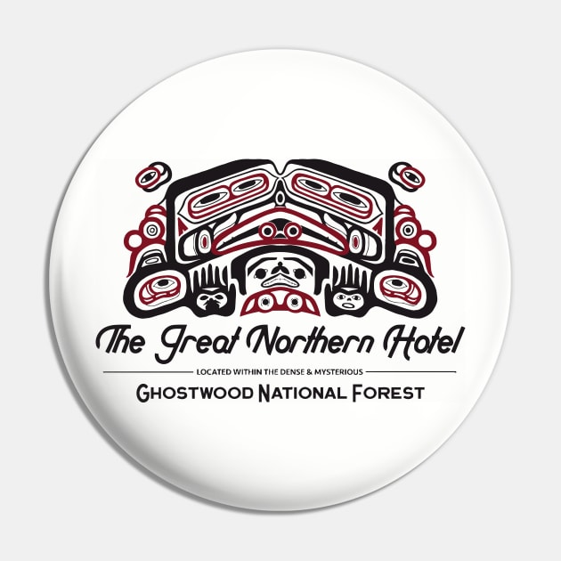 The Great Northern Hotel Mural FanArt Tribute Pin by darklordpug