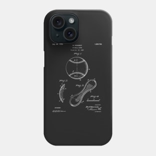 Baseball Patent - Softball Art - Black Chalkboard Phone Case