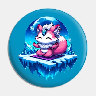 Fox Yoga: Winter Meditation Pin