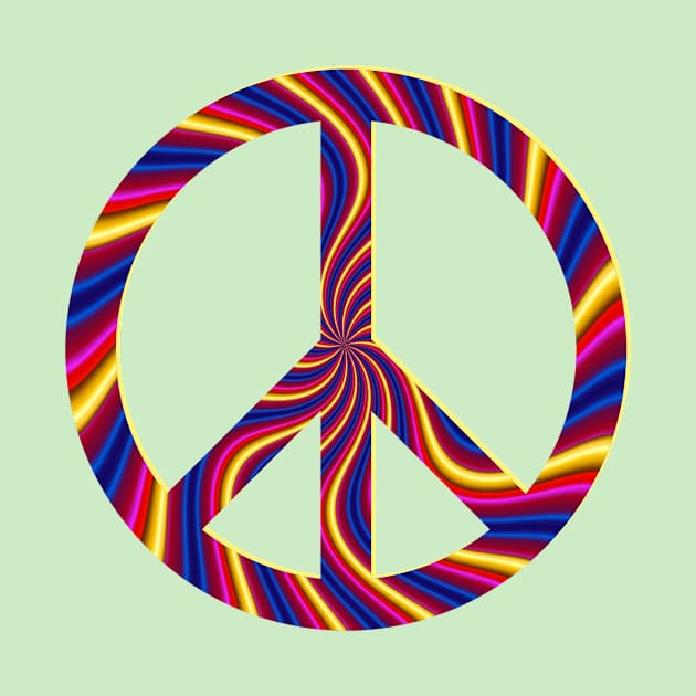 Peace Sign - Psychedelic Colors by VeryHippie.com