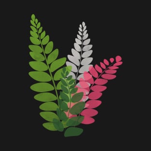 Ferns | Green Pink | Black T-Shirt